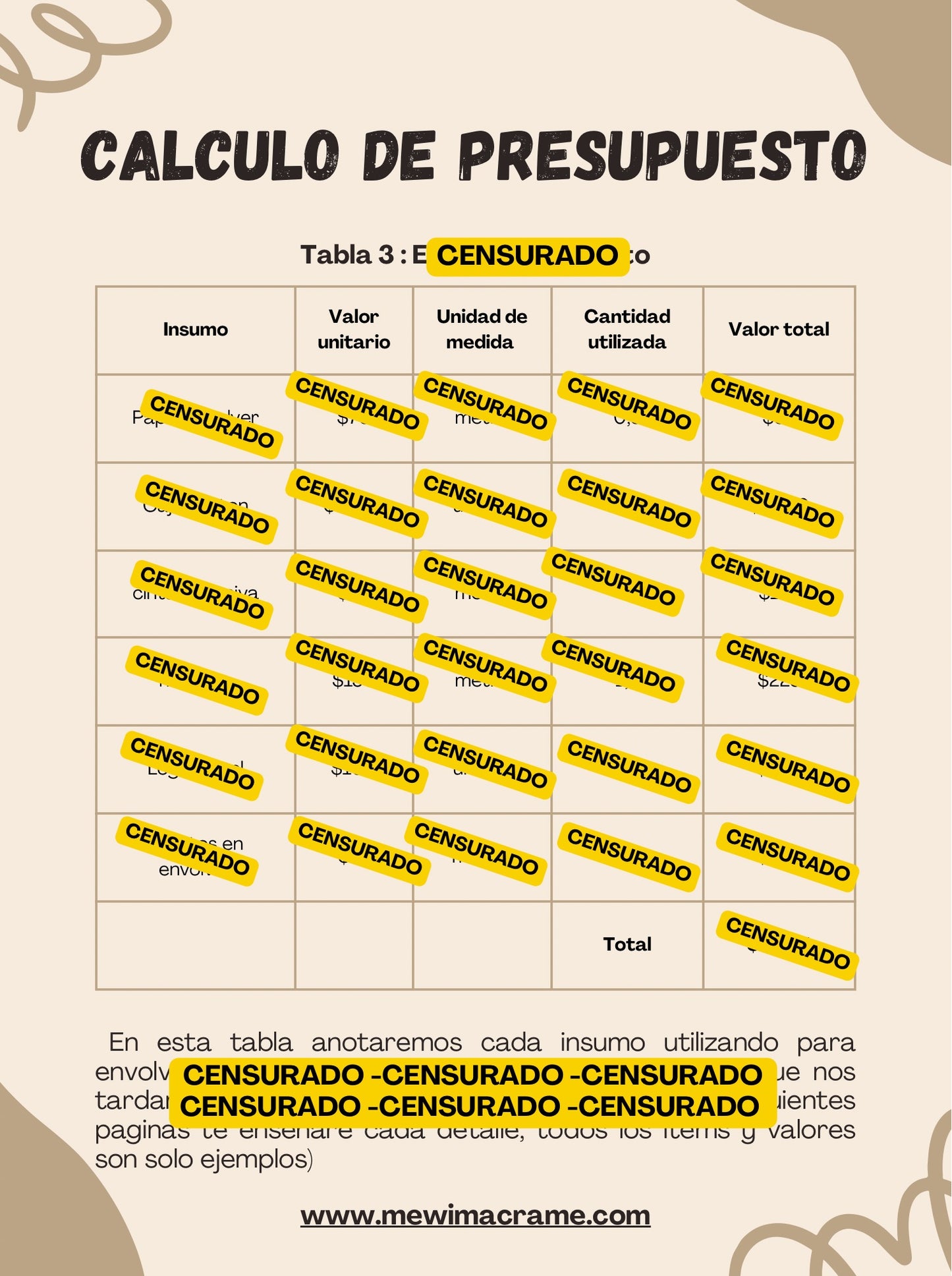 Calculo de presupuestos - PDF